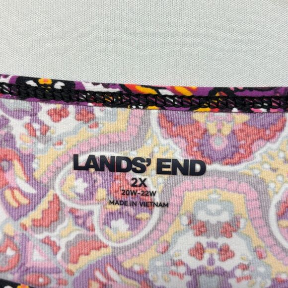 Lands' End Women Long Sleeve Rash-Guard Swim Shirt Top 2X Floral Nylon C025 -15 - Picture 6 of 16